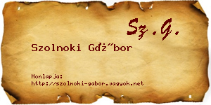 Szolnoki Gábor névjegykártya