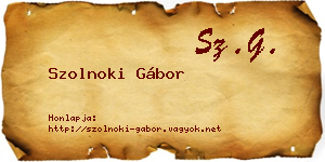 Szolnoki Gábor névjegykártya