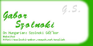 gabor szolnoki business card